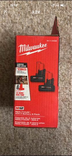 Milwaukee M12 REDLITHIUM XC6.0 Battery 2-Pack