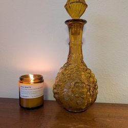 Vintage Amber Fruit Decanter 
