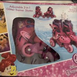 PlayWheels Disney Princess Convertible 2-in-1 Children's Roller/Inline Skates age 3 to 6