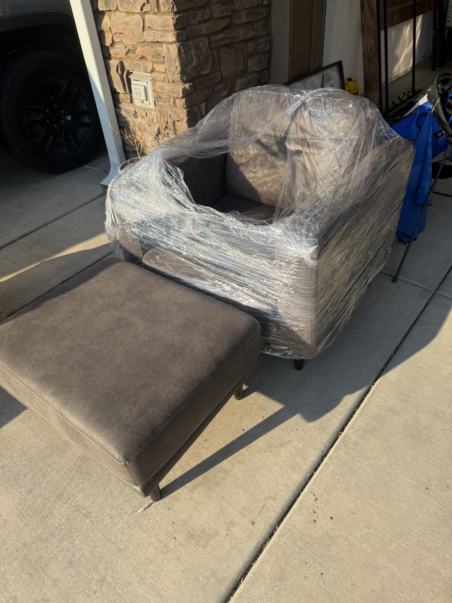 Chair Lounger and Ottoman