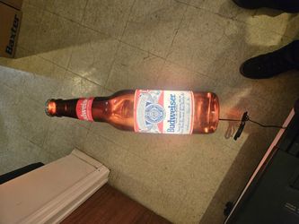 vintage Budwieser bottle bar wall decoration 3x1 ft with light