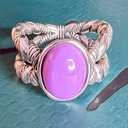 John Hardy JAI (Size 10)Purple Turquoise Gemstone Sukhothai Sterling Silver Ring