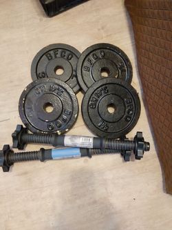 4 x 10 lbs 2 new short bars