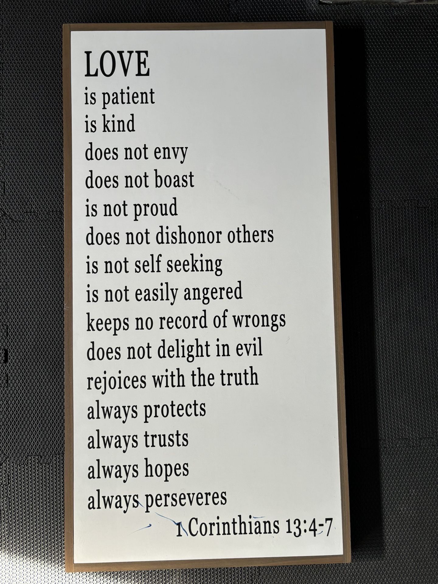 Wood Sign - 1 Corinthians 13: 4-7 