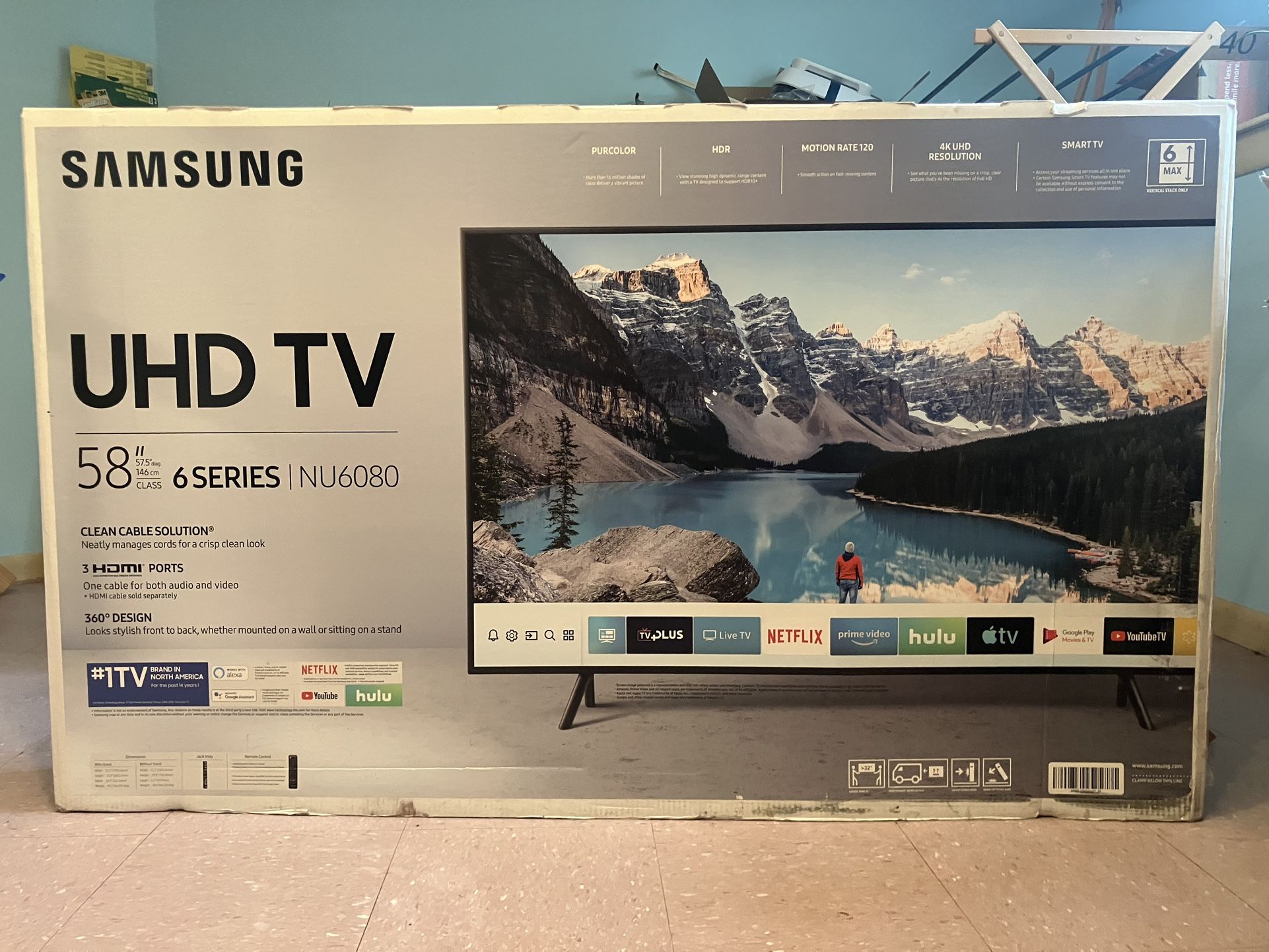 Samsung 58” UHD TV 6 Series NU 6080