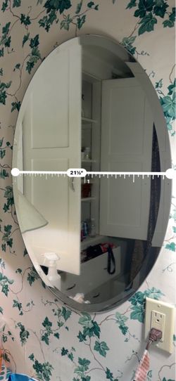 Oval Frameless Beveled Wall Mirror 21.5"