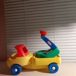 Little Tikes Little People yellow Utility Cherry Picker truck toy vehicle Toddler Tots Vintage 1985 Like New $15