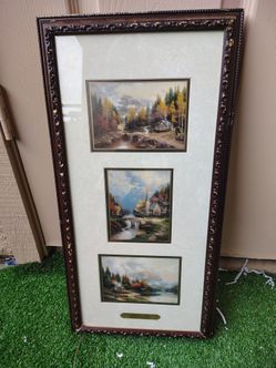 Thomas Kinkade Triple Print Framed Wall Art