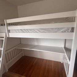 Twin Loft Bed With Desk Like New!