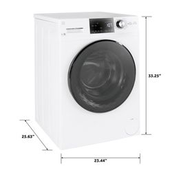 GE®️ ENERGY STAR®️ 24" 2.4 Cu. Ft. Front Load Washer with Steam Model #: GFW148SSMWW