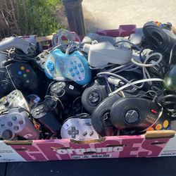 Video game controllers at yard sale