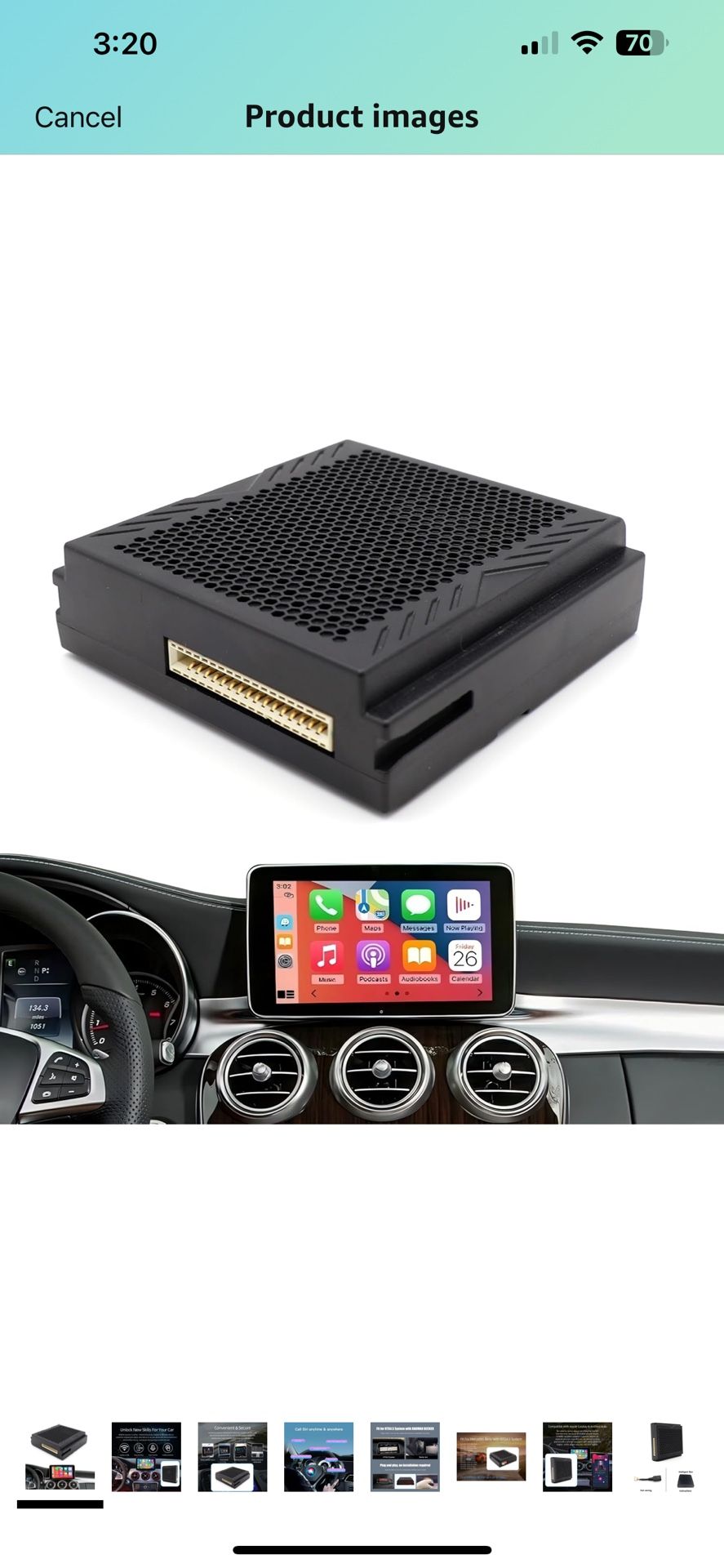Wireless Carplay Adapter for Mercedes Benz A/B/C/E/CLA/GLA/GLK/ML/SLK Apple & Android,Plug & Play NTG4.5 System,Carplay Retrofit Kit Decoder Support B