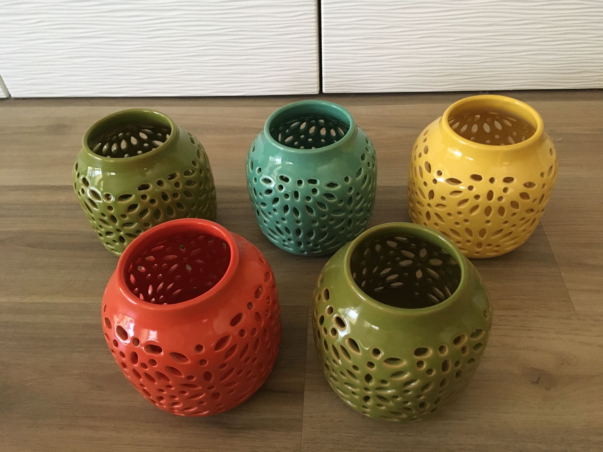 Ceramic Candle Holder For Indoor Or Outdoor Lighting Excellent Condition