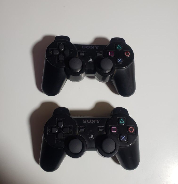 2x PS3 Dualshock Sixaxis Controller OEM Black