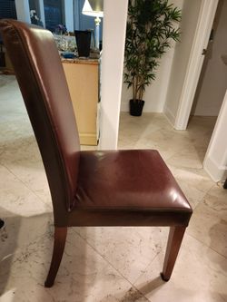 Brown Leather Dining Chairs Koda Ltd Brand Total Of Six
