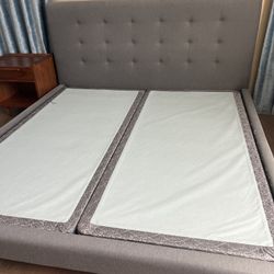 King Upholstered Bed Frame with Storage Base – $260OBO