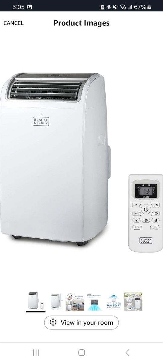 14,000 BTU Black & Decker Portable AC