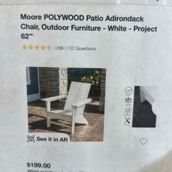 Moore Polywood Patio Adirondack Chair, Outdoor Furniture 
