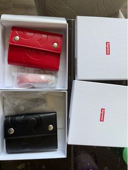Supreme leather chain wallet