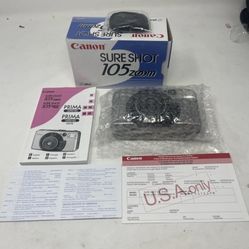 New Never Used Canon Sure Shot 105 Zoom Date 35mm Rare