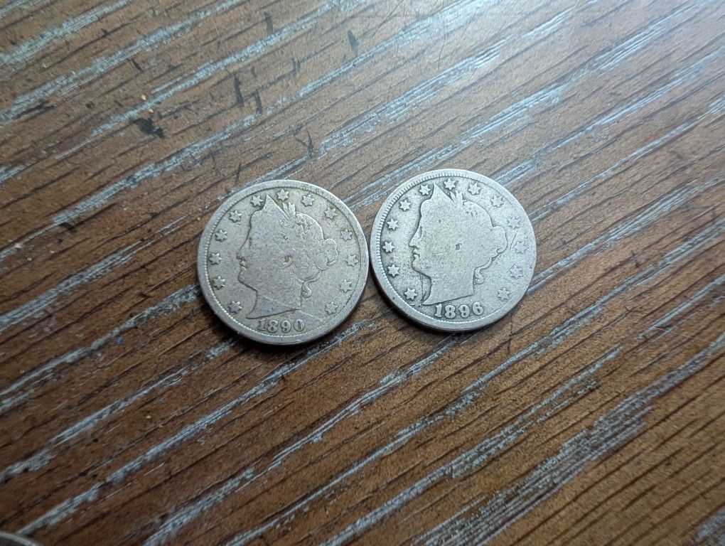 1890 And 1896 Rare Liberty Nickels