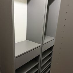 Gray Walk-IN Closet Organizer W/Shoe Racks Drawers.