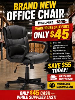 Brand new comfortable adjustable office chair worth $100
