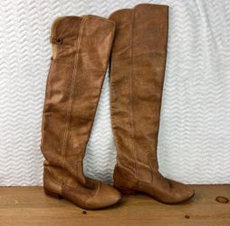 Vtg Plomo Womens Knee High Leather Riding Style Boots 1.5 Heel 6.5 US- 37 EU Y2K