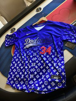 Custom Dodgers LV Fernando Valenzuela Nike jersey