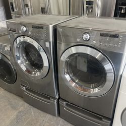 Lg Washer And Electric Dryer On Pedestal We Finance 
