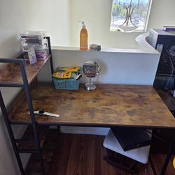 47" Industrial Desk with Built-in Shelves - Already Assembled!