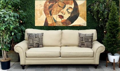 (Free Delivery 🚚) Beige Yellow Couch