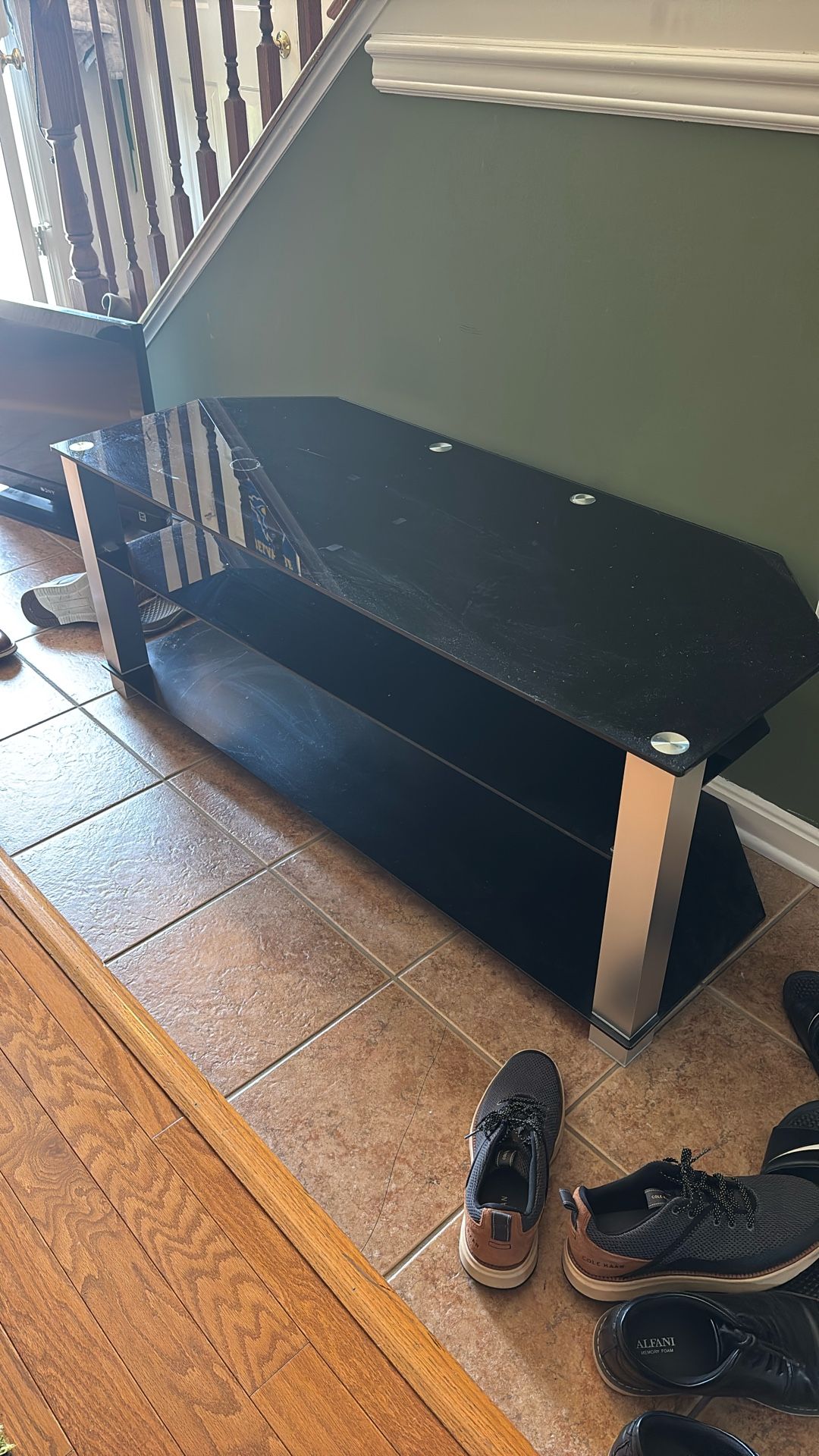 Glass Table With Shelves