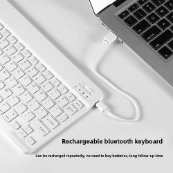 Bluetooth wireless keyboard is suitable for iPad tablet computers, mobile phones, ultra-thin silent charging wireless keyboard and mouse set.