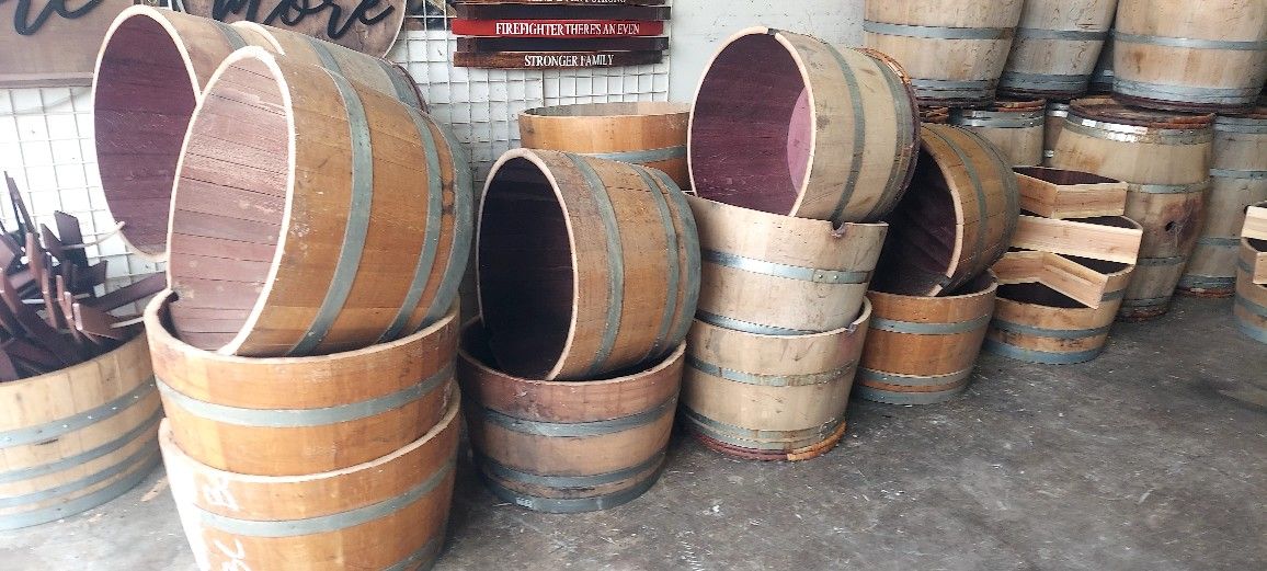 Half Wine Barrel Planters