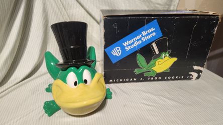 Vintage 1998 Warner Bros Studio Store Michigan J. Frog Cookie Jar w/ Original Box