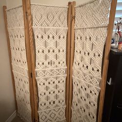 Macrame room divider