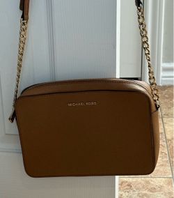 Michael Kors Brown Saffiano Leather Crossbody Bag