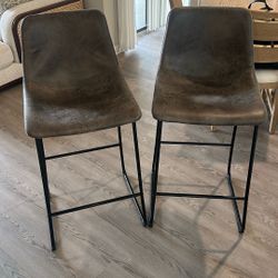 Two Dark Grey Barstools 