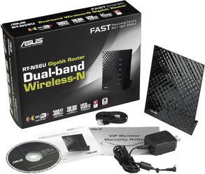 Asus RT-N56U dual band wireless gigabit Router + built-in 2x USB storage/printer server
