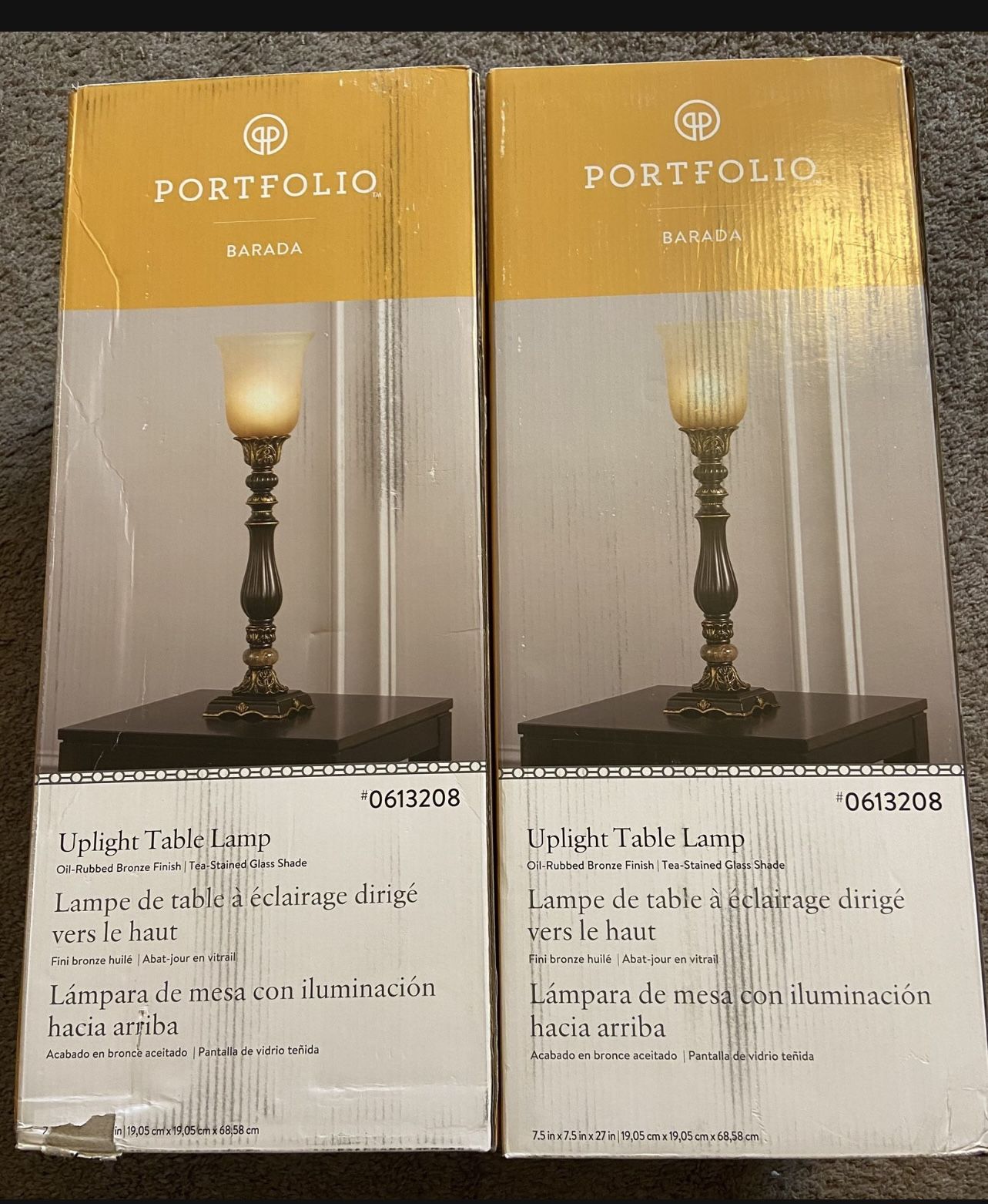 Portfolio Barada Upright Table Lamps (Set Of 2) Brand New $40 For Both Firm Price