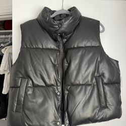 Faux Leather Puffer vest 