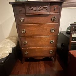 Antique Chest Of Drawers And Mirror