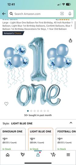 1st Birthday blue balloons