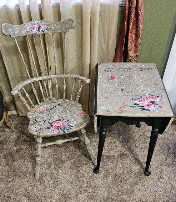 Drop Leaf Table And Chair Re-imagined 