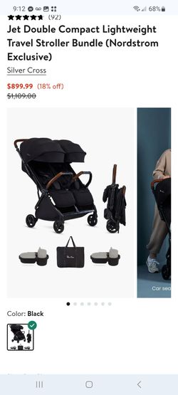 Silver Cross Jet Double Compact Lightweight Travel Stroller Bundle $750