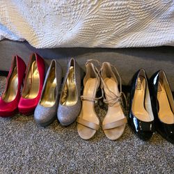 Size 7 WMS high heel shoes 4 pairs $25