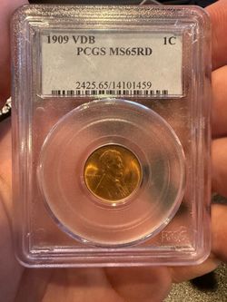 1909 VDB Lincoln Cent PCGS MS65RD