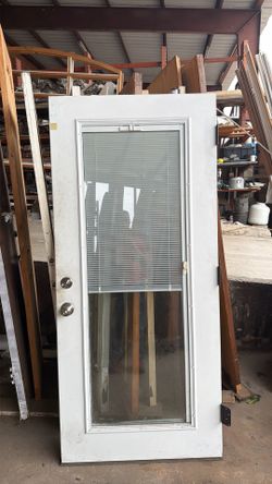 35 X 80 Exterior Door Full Glass With Built-In Blinds