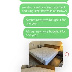 almost newly bed frame and mattress